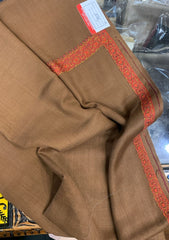 Pashmina Embroidered Border Shawl D#1128 - Brown