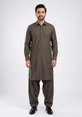 Elite Men Raw Silk Fabric - Mehndi - ASPL#2363