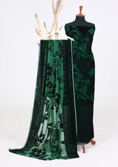 Winter - Riwaj - Printed Velvet Suit - Palachi Dupatta - D#01 - Green