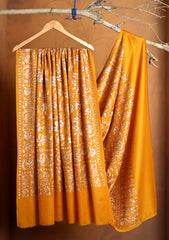 Pashmina Ari Work Jaaldar Shawl D#38 - Mustard