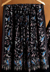Pashmina Ari Work Jaaldar Shawl D#36 - Black