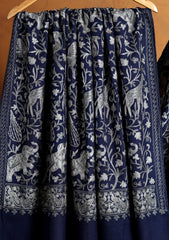 Pashmina Ari Work Jaaldar Shawl D#33 - N Blue