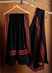 Pashmina Embroidered Border Shawl D#195 - Black