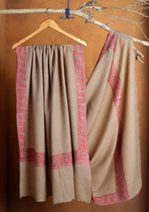 Pashmina Kashmiri Border Shawl D#120 - Brown
