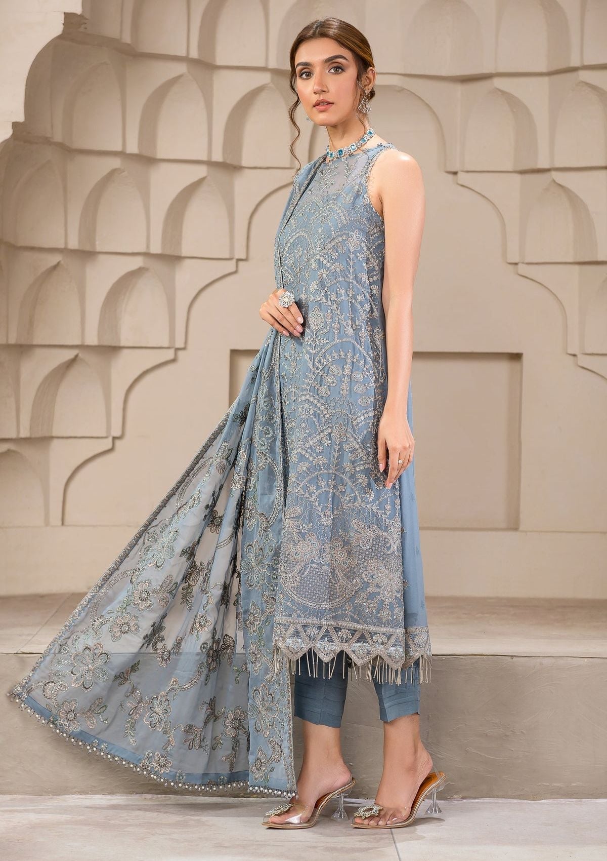 Formal Dress - Zarif - Falak - Festive - ZF#05 (Blue Bell)