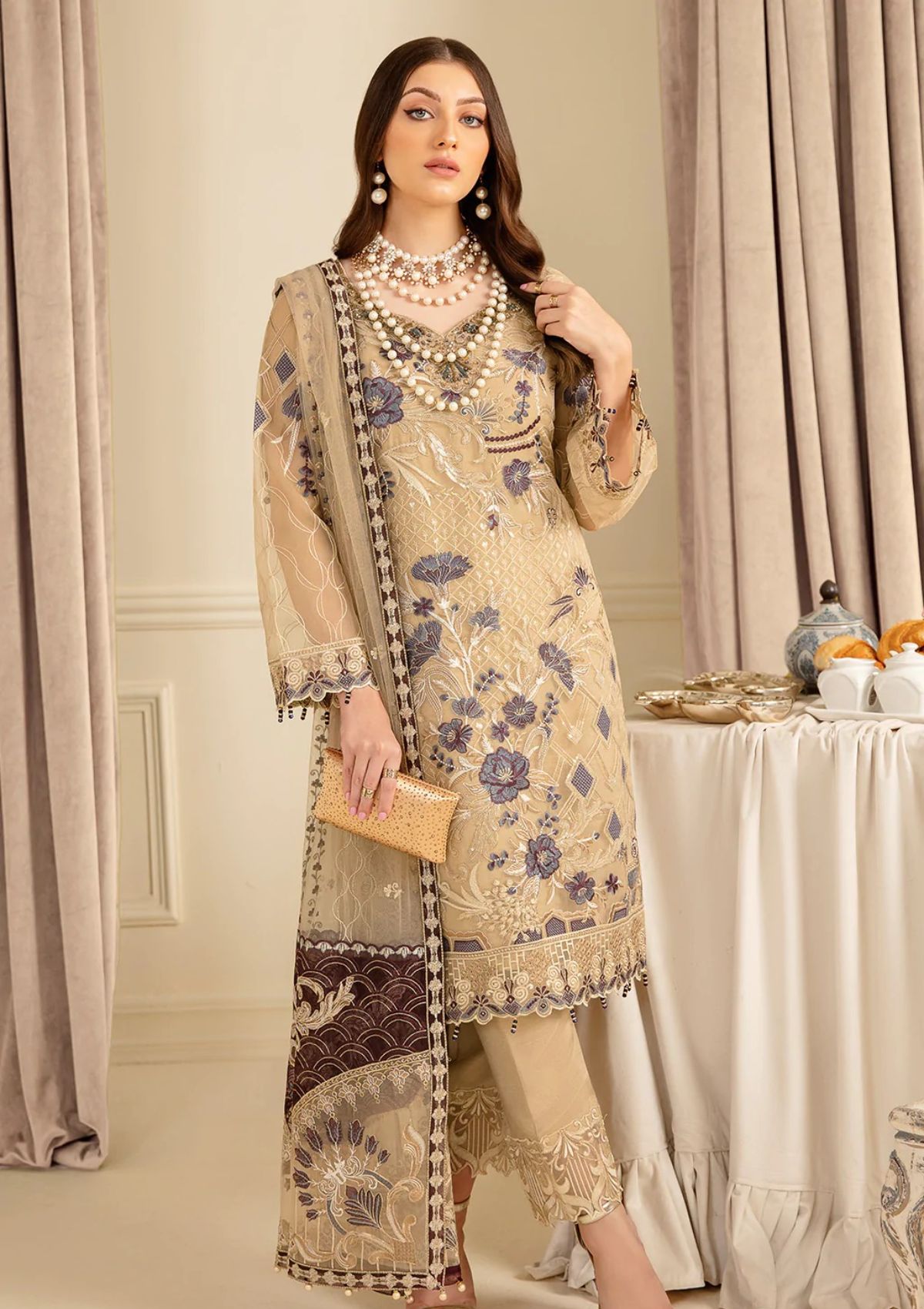 Formal Collection - Ramsha - Minhal - V07 - M#702 available at Saleem Fabrics Traditions