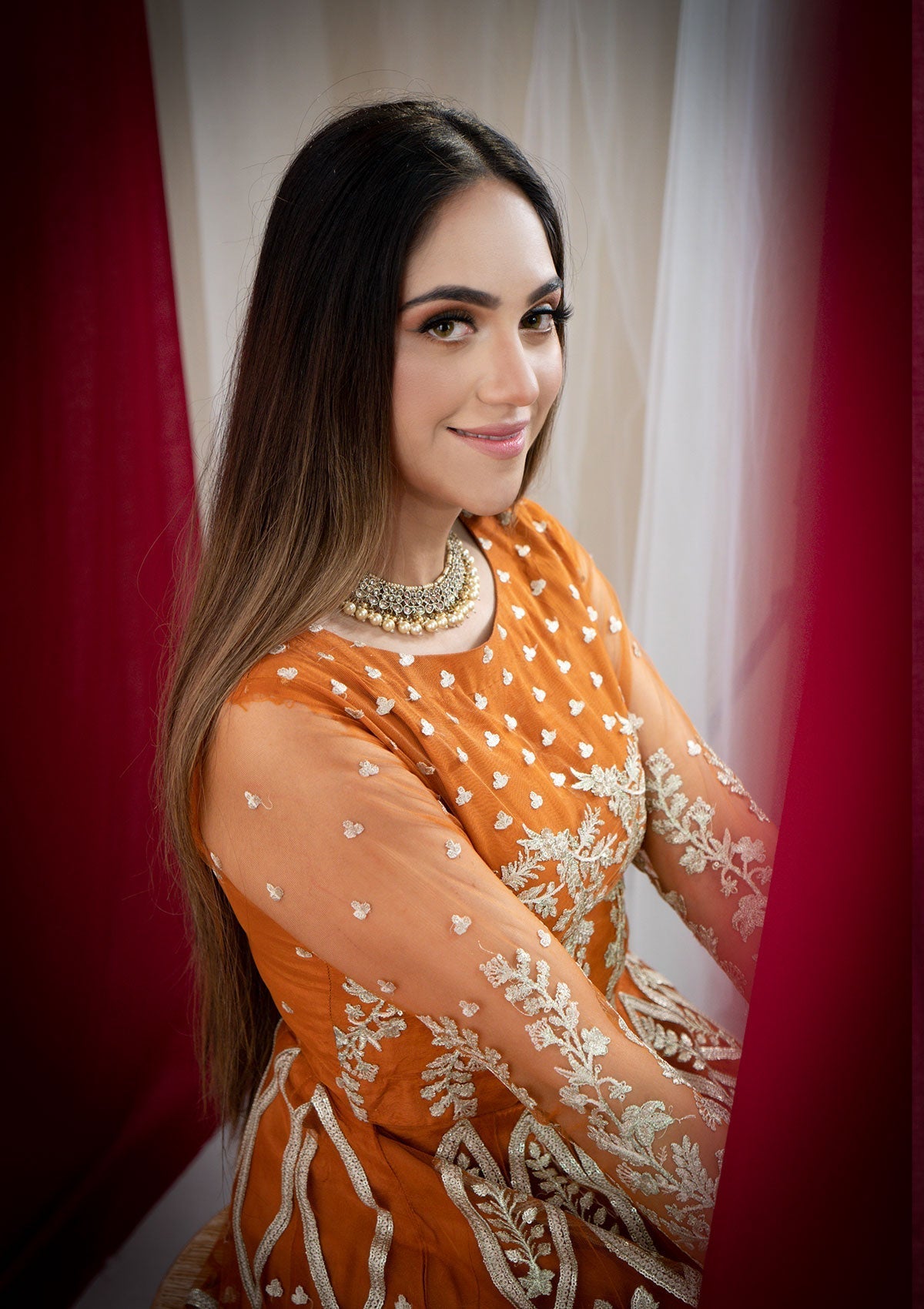 Formal Collection - Rubaaiyat - Embroidered Net - REN#6 available at Saleem Fabrics Traditions