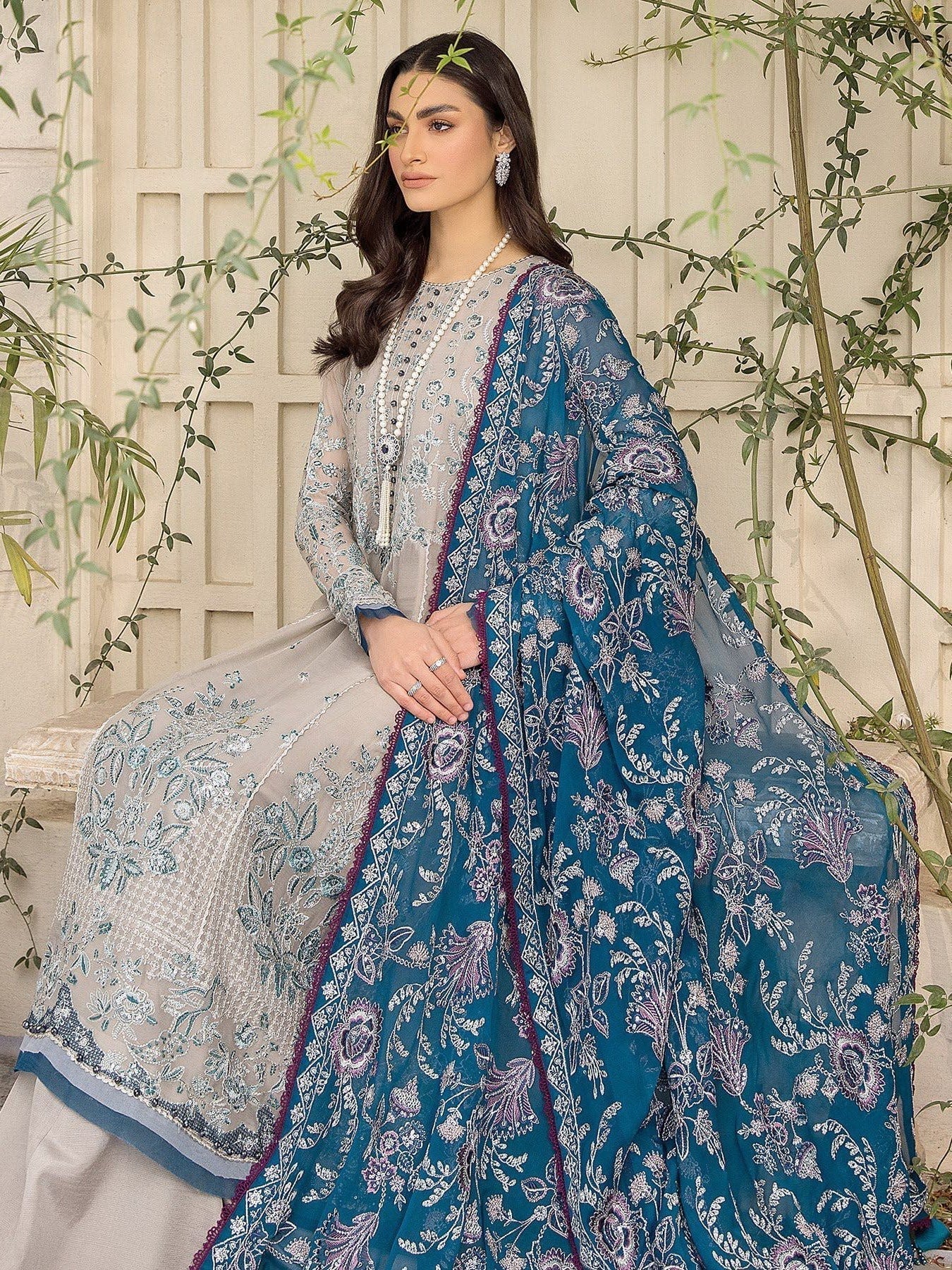 Formal Collection - Xenia - Ishya - Luxury - D#05 - Neelfiya available at Saleem Fabrics Traditions