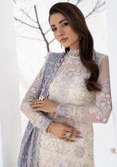 Formal Collection - Zarif - La Celeste - Luxury - ZLC#02 (PEARL WHITE) available at Saleem Fabrics Traditions