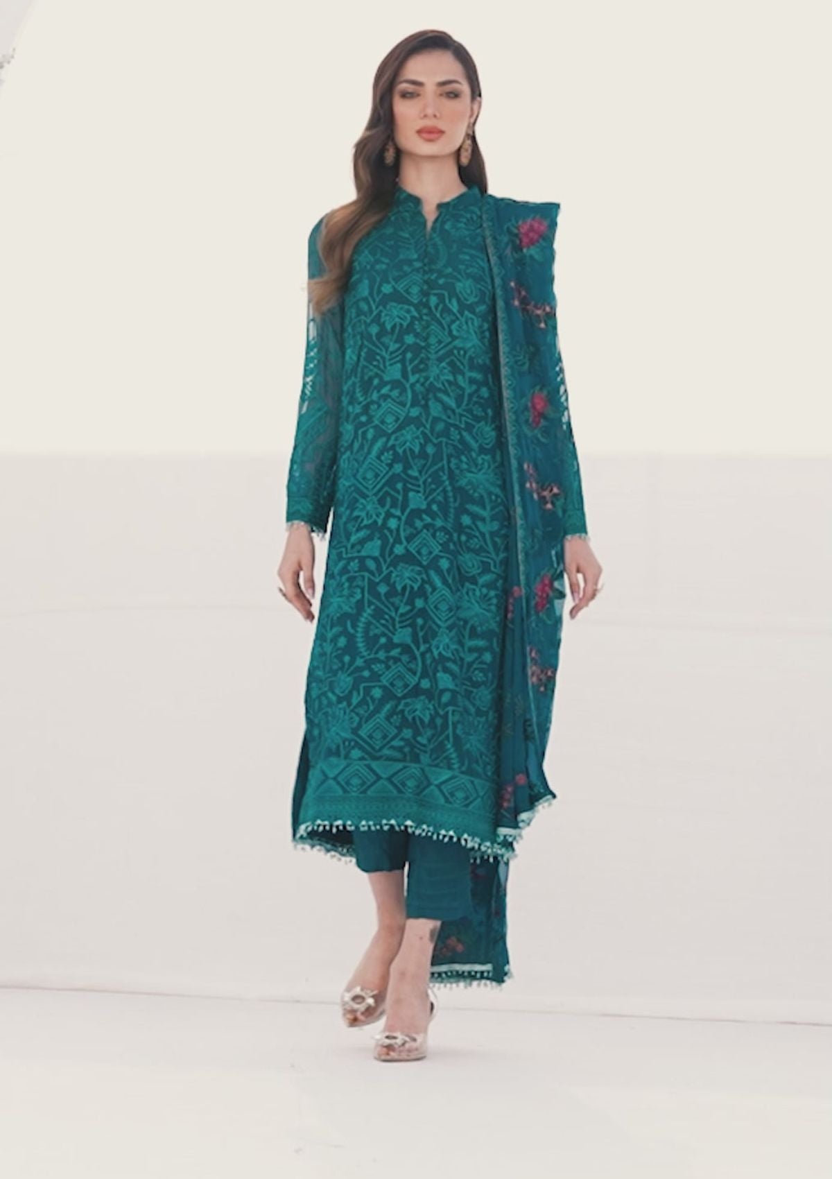 Formal Collection - Zarif - La Celeste - Luxury - ZLC#03 (GARDENIA) available at Saleem Fabrics Traditions