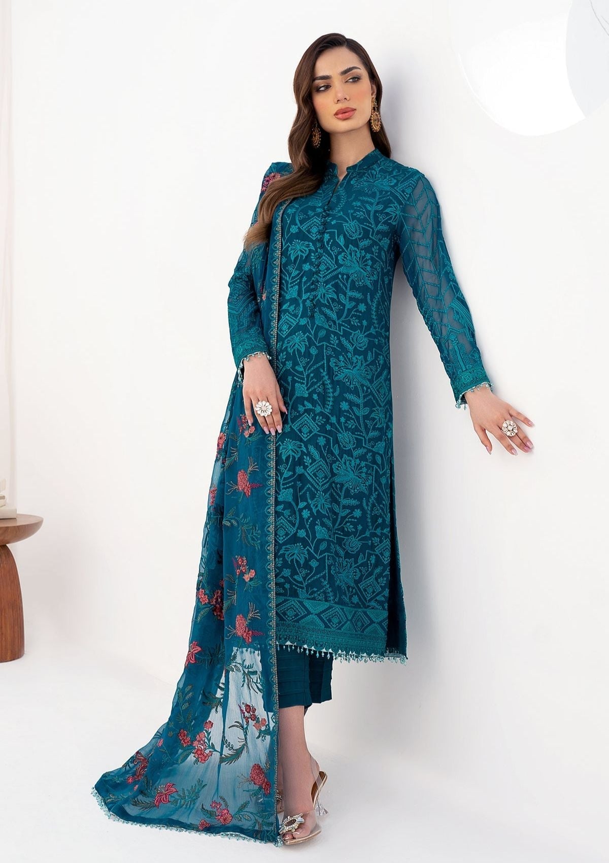 Formal Collection - Zarif - La Celeste - Luxury - ZLC#03 (GARDENIA) available at Saleem Fabrics Traditions