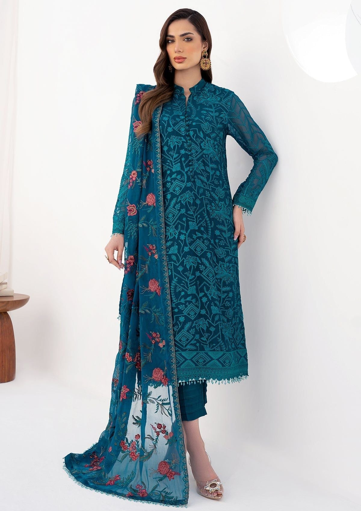 Formal Collection - Zarif - La Celeste - Luxury - ZLC#03 (GARDENIA) available at Saleem Fabrics Traditions