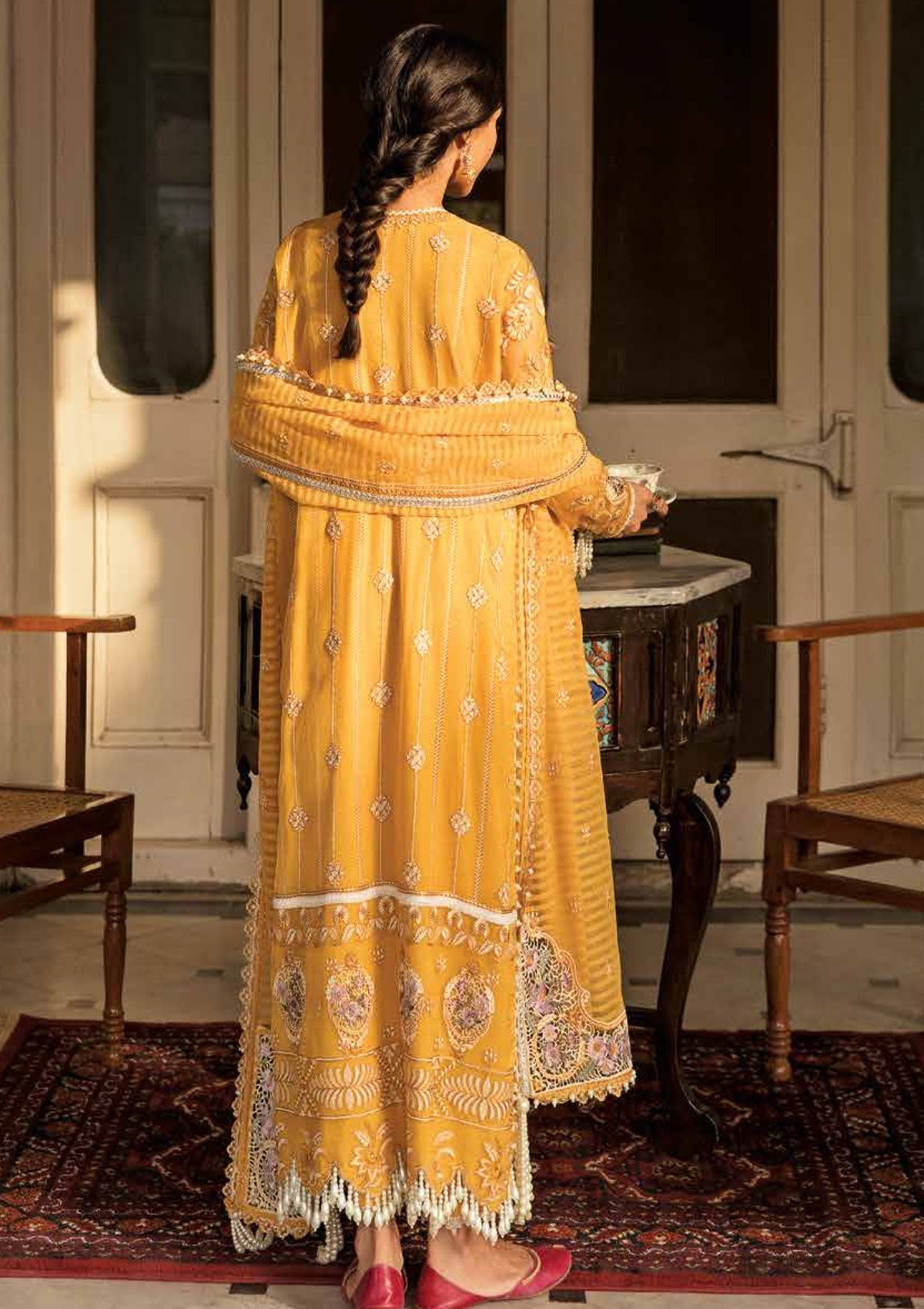 Formal Dress - Afrozeh - Dhoop kinaray - Ghazal - D#10 available at Saleem Fabrics Traditions
