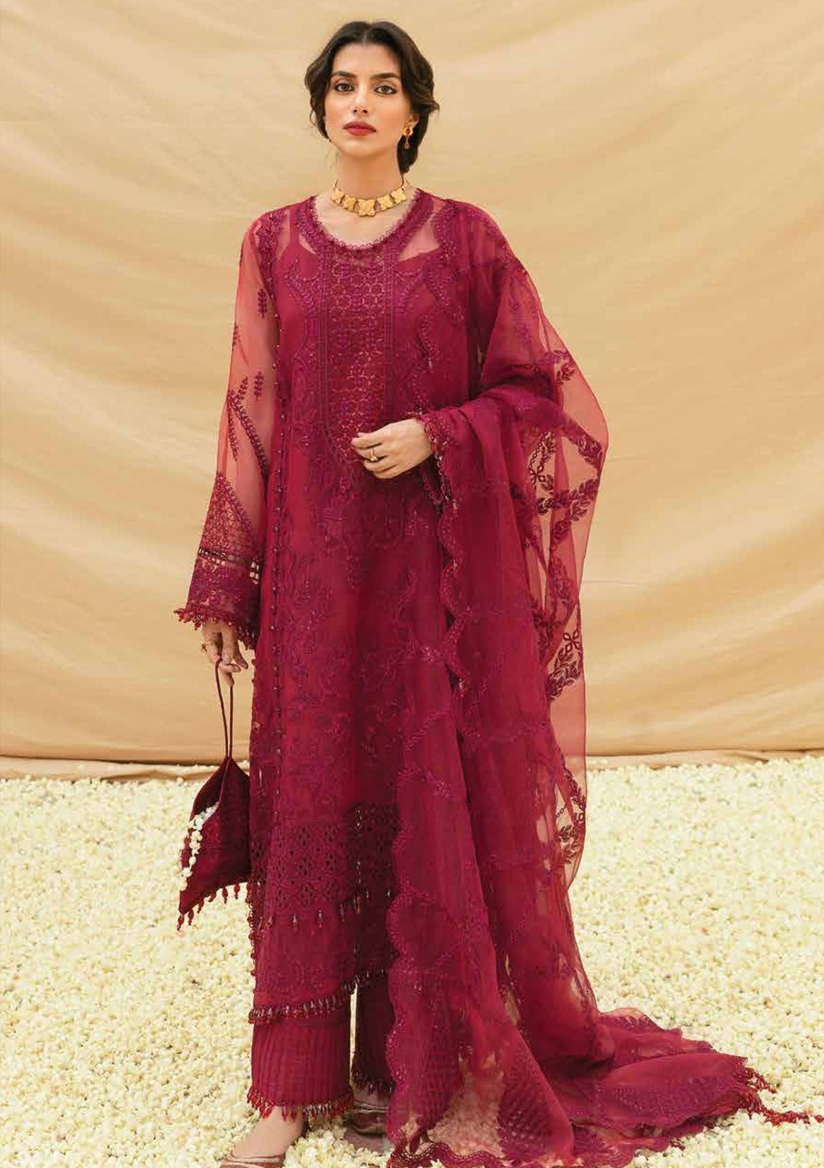 Formal Dress - Afrozeh - Dhoop kinaray - Marjaan - D#4 available at Saleem Fabrics Traditions