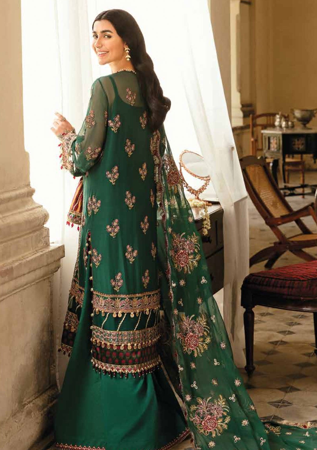 Formal Dress - Afrozeh - Dhoop kinaray - Zar Begum - D#3 available at Saleem Fabrics Traditions