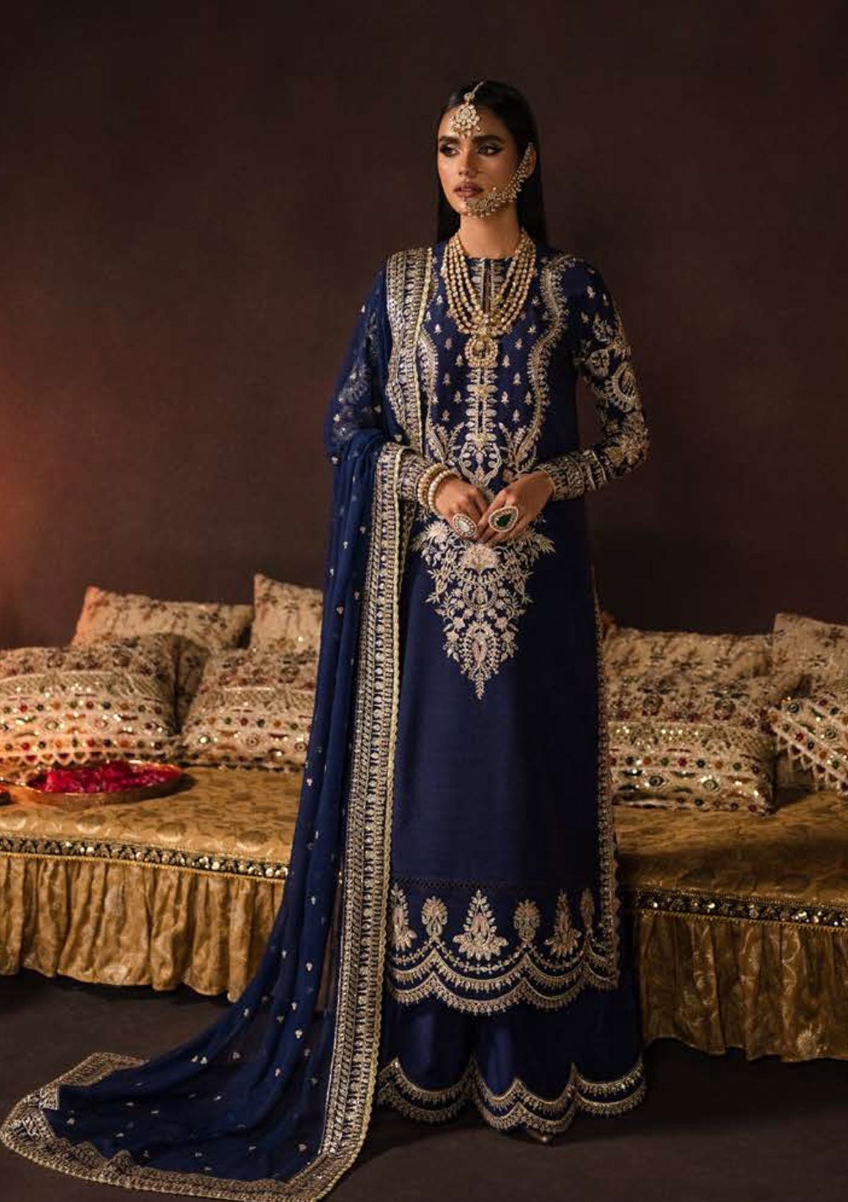 Formal Dress - Afrozeh - Divani - Silk - AS#001 (Maya) available at Saleem Fabrics Traditions