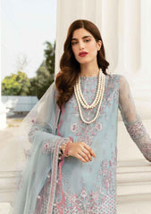 Formal Dress - Afrozeh - La Fuchsia - Serene Sky - D#10 available at Saleem Fabrics Traditions