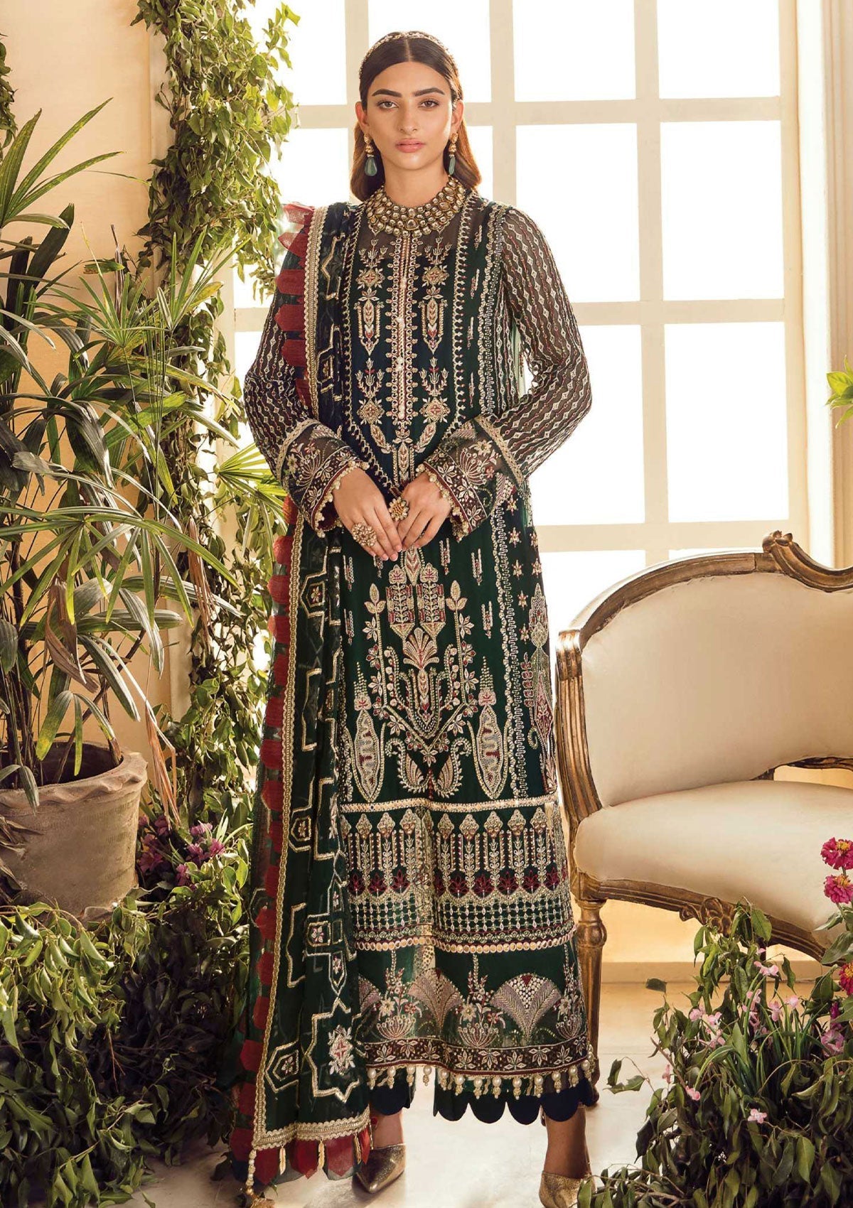 Formal Dress - Afrozeh - La Fuchsia - Wedding - Laurel - D#10 by Saleem Fabrics PK