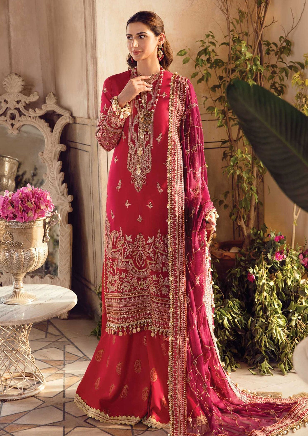 Formal Dress - Afrozeh - La Fuchsia - Wedding - Zinnia - D#9 by Saleem Fabrics PK