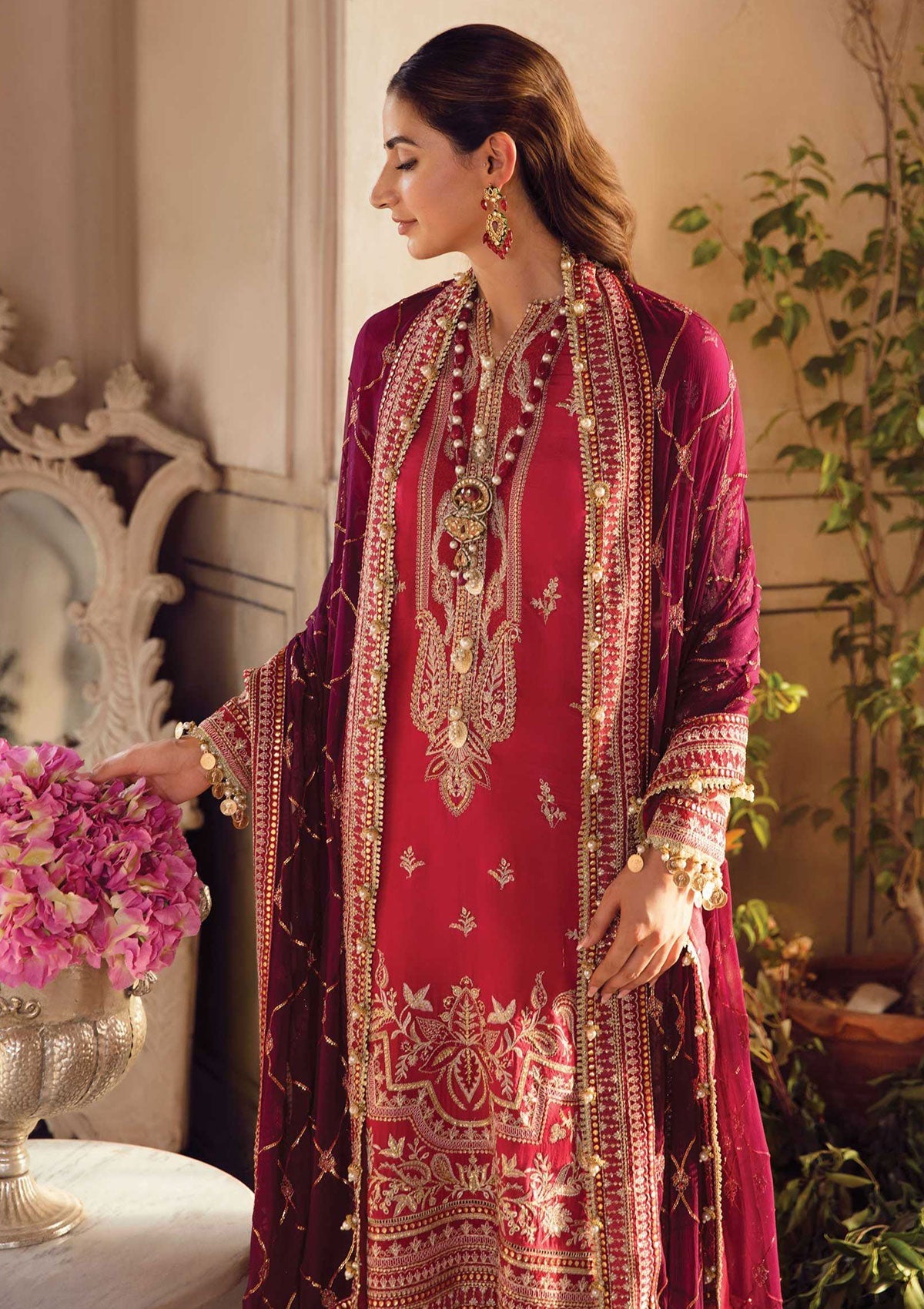 Formal Dress - Afrozeh - La Fuchsia - Wedding - Zinnia - D#9 by Saleem Fabrics PK