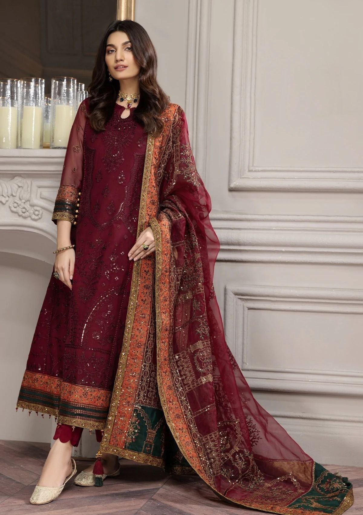 Formal Dress - Alizeh - Aqs-e-Dast - Mehlika - D#1 available at Saleem Fabrics Traditions