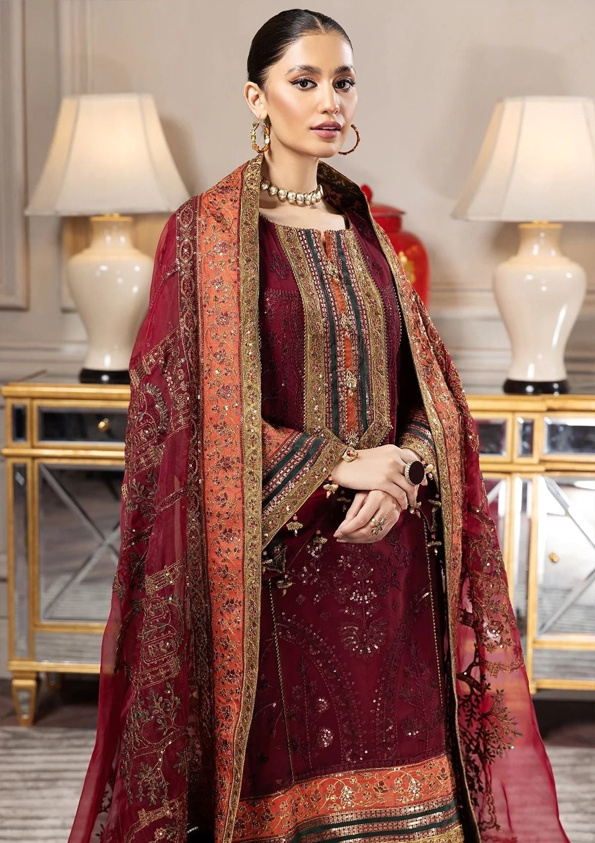 Formal Dress - Alizeh - Aqs-e-Dast - Mehlika - D#1 available at Saleem Fabrics Traditions