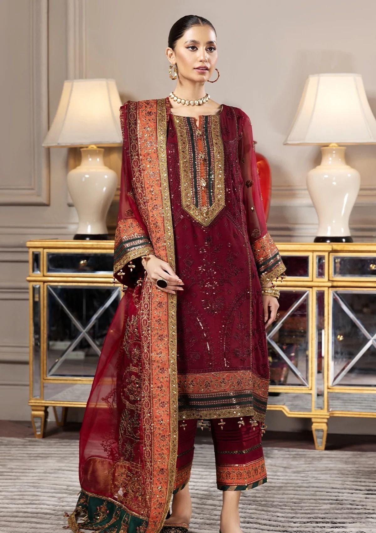 Formal Dress - Alizeh - Aqs-e-Dast - Mehlika - D#1 available at Saleem Fabrics Traditions
