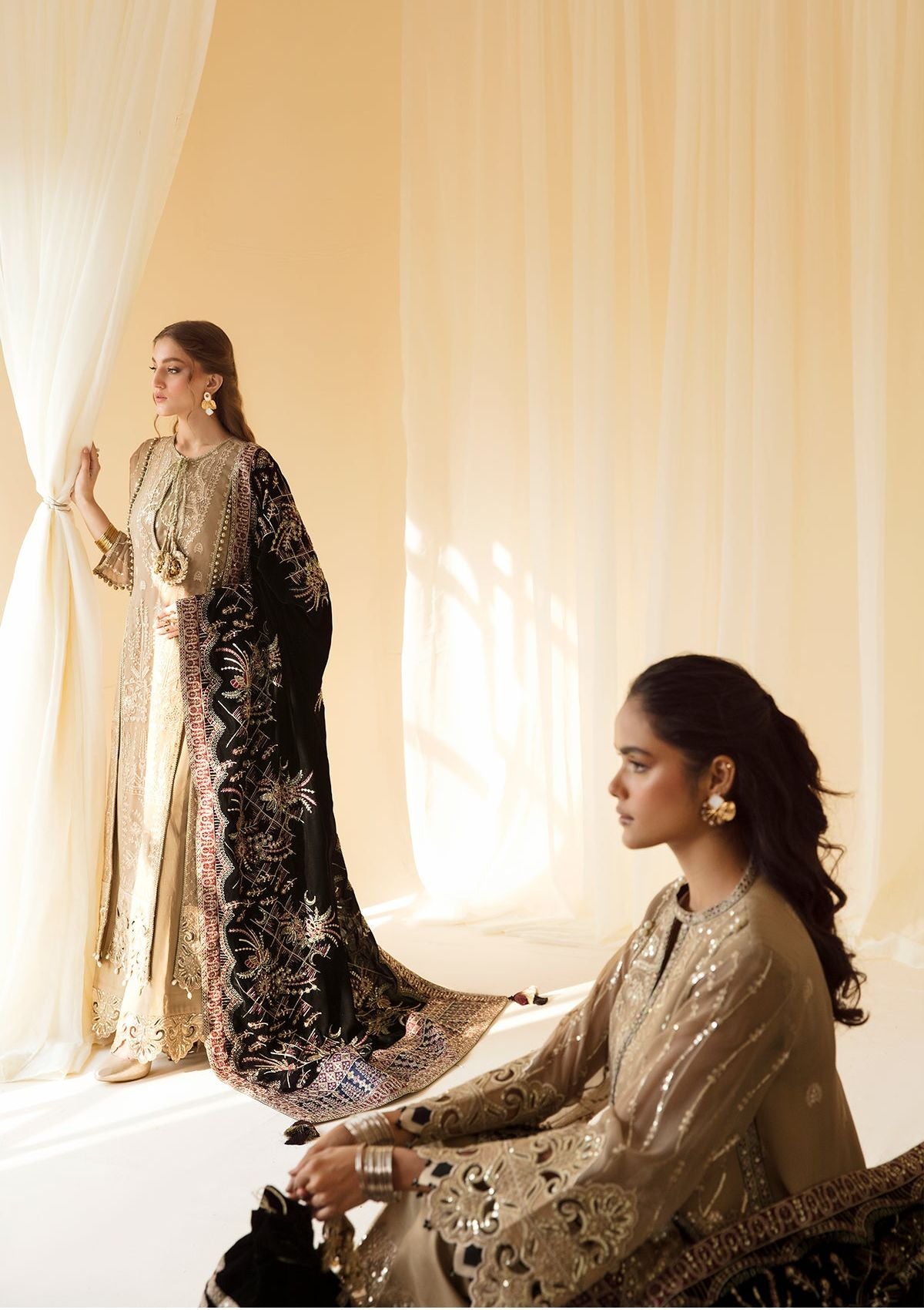 Formal Dress - Alizeh - Premium Velvet - D#1 (Zawiya) available at Saleem Fabrics Traditions