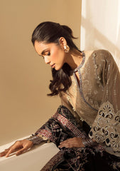 Formal Dress - Alizeh - Premium Velvet - D#1 (Zawiya) available at Saleem Fabrics Traditions