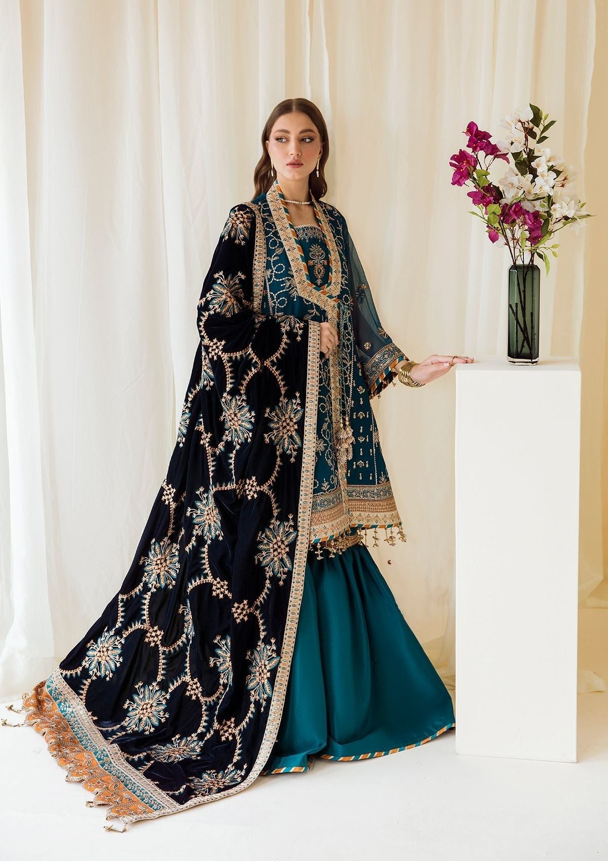 Formal Dress - Alizeh - Premium Velvet - D#2 (Dasht-E-Naz) available at Saleem Fabrics Traditions