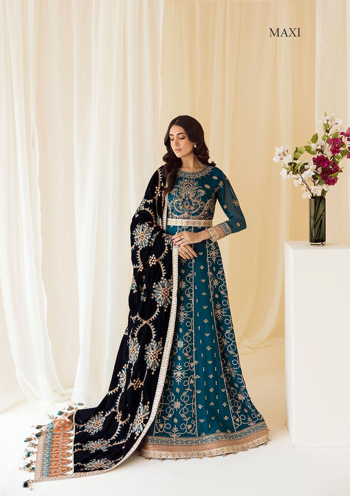 Formal Dress - Alizeh - Premium Velvet - D#2 (Dasht-E-Naz) available at Saleem Fabrics Traditions