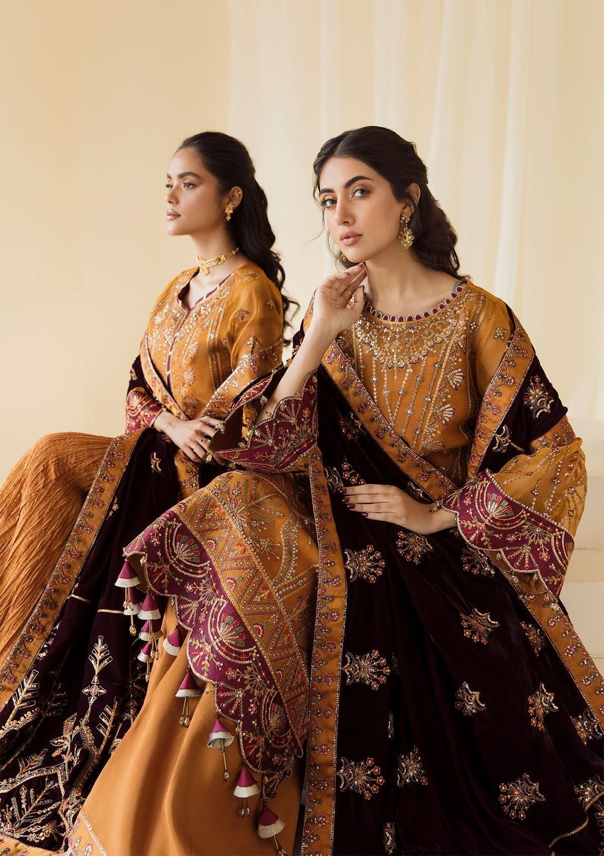 Formal Dress - Alizeh - Premium Velvet - D#3 (Zar Begum) available at Saleem Fabrics Traditions