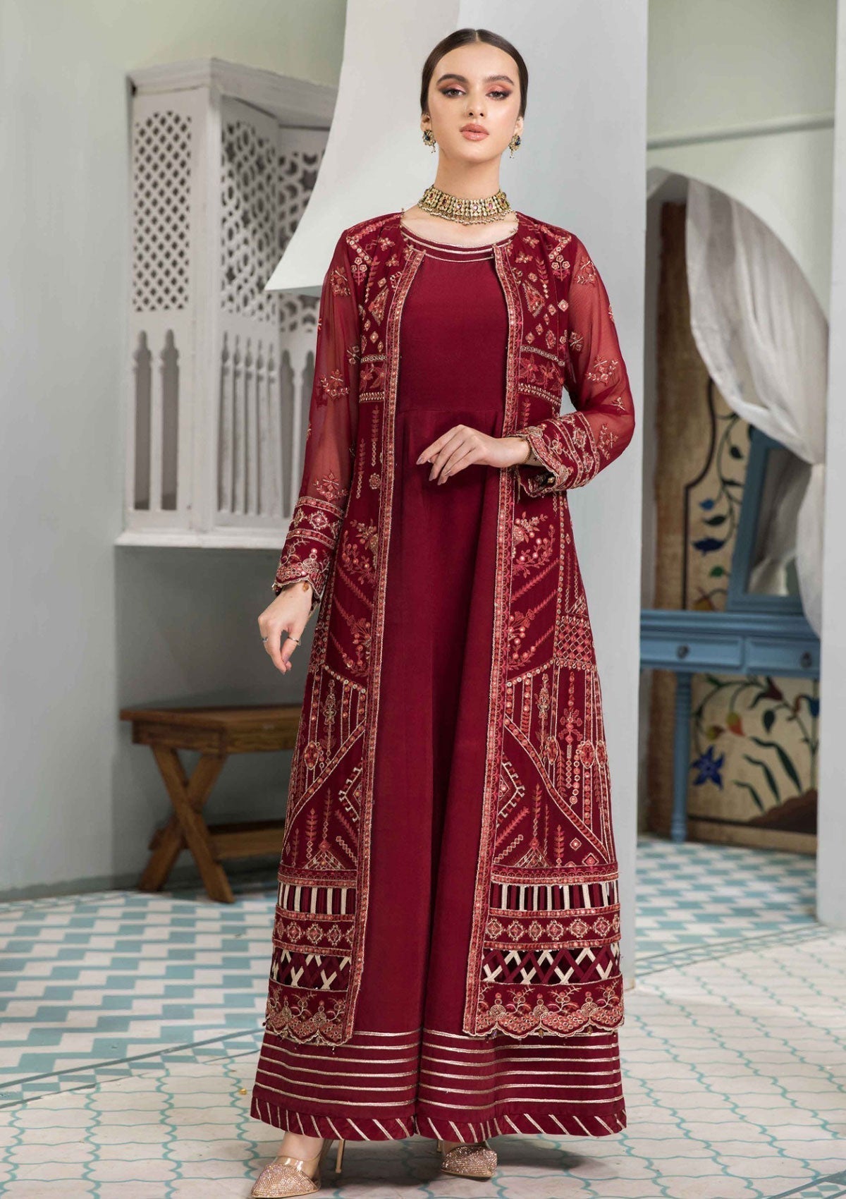 Formal Dress - Alizeh - Vasl e Meeras V12 - Naukhaiz- D#9 available at Saleem Fabrics Traditions