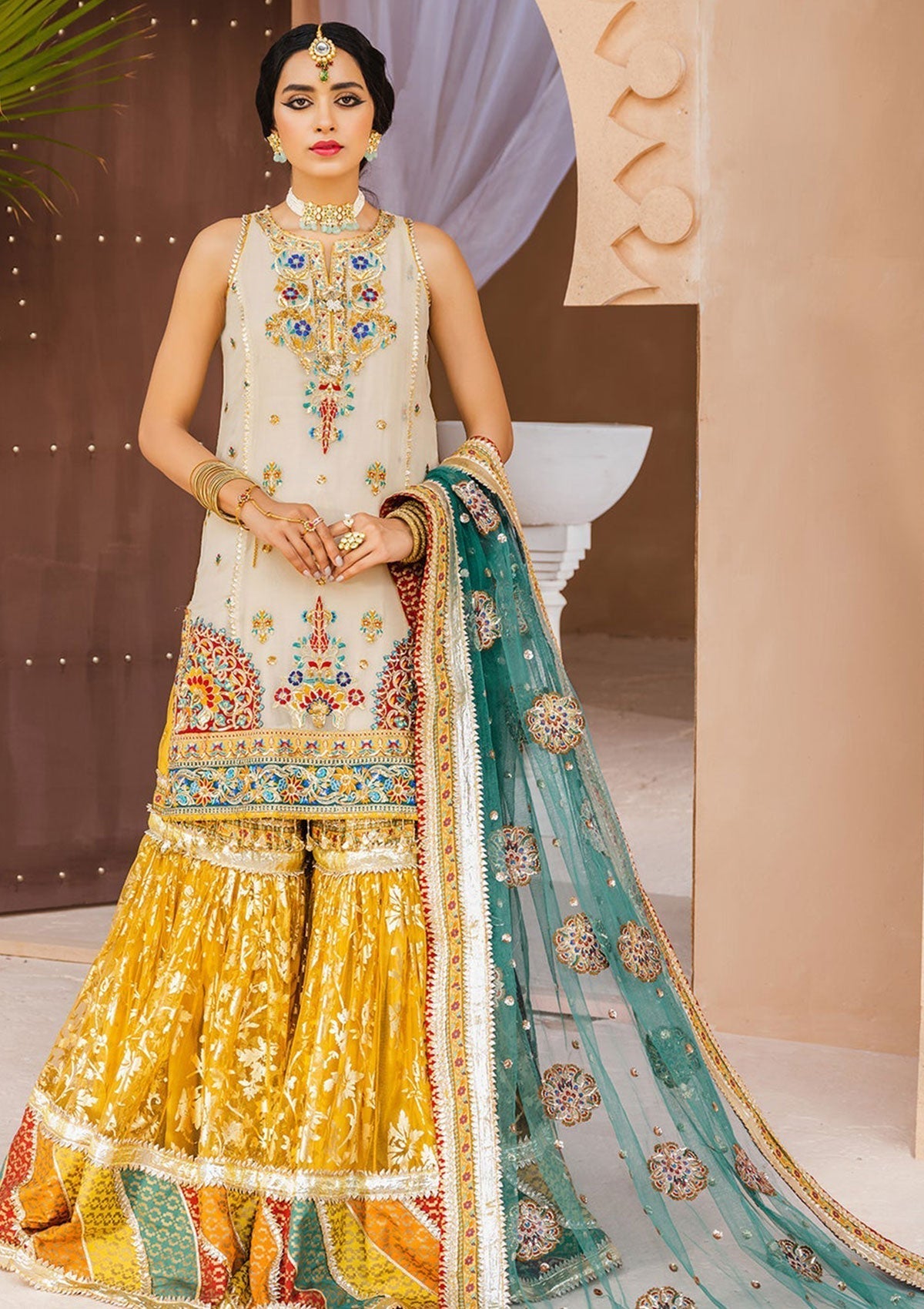 Formal Dress - Anaya - Kamair Rokni - Dhanak - HOOR - D#03 available at Saleem Fabrics Traditions