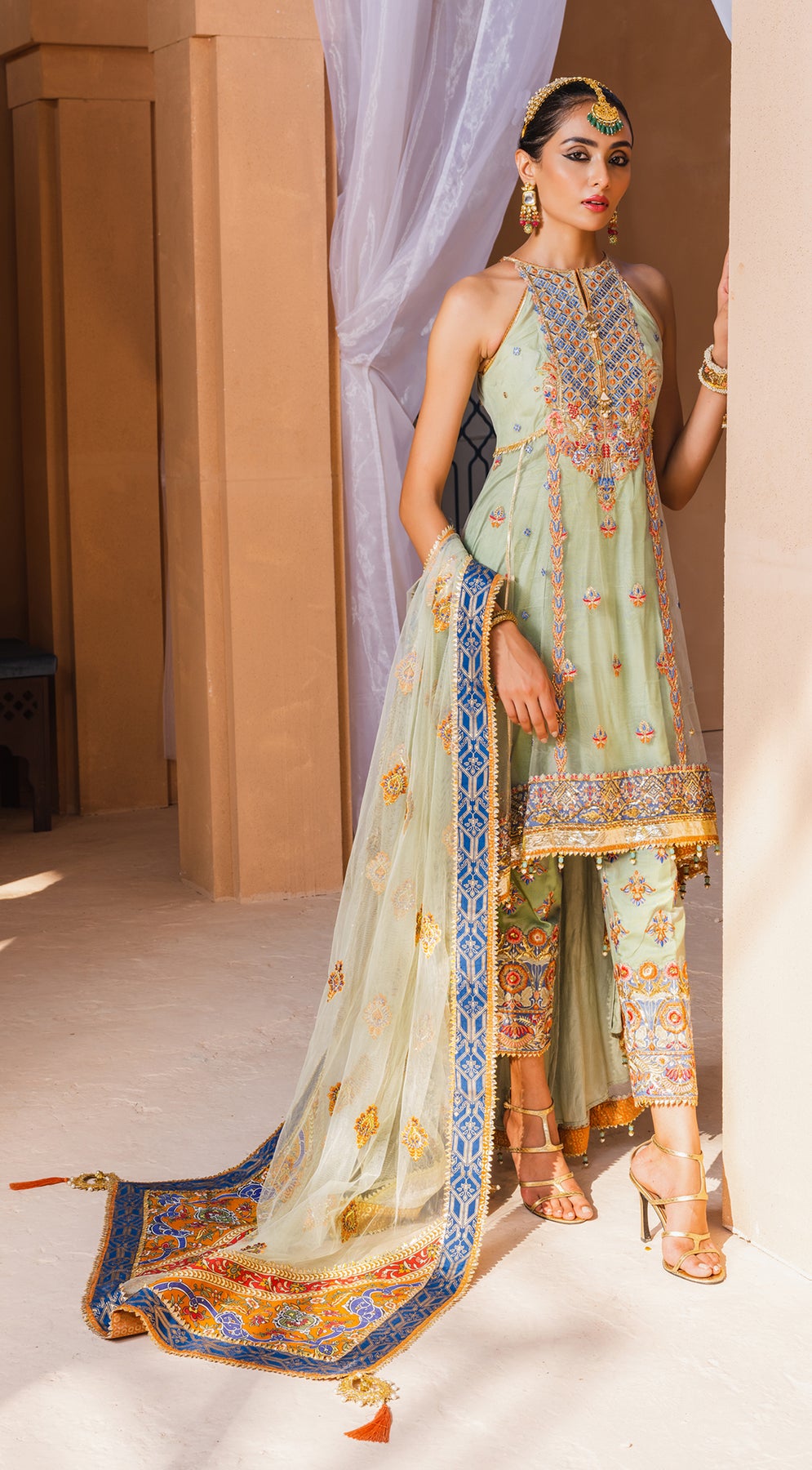 Formal Dress - Anaya - Kamair Rokni - Dhanak - MAHAM - D#08 available at Saleem Fabrics Traditions