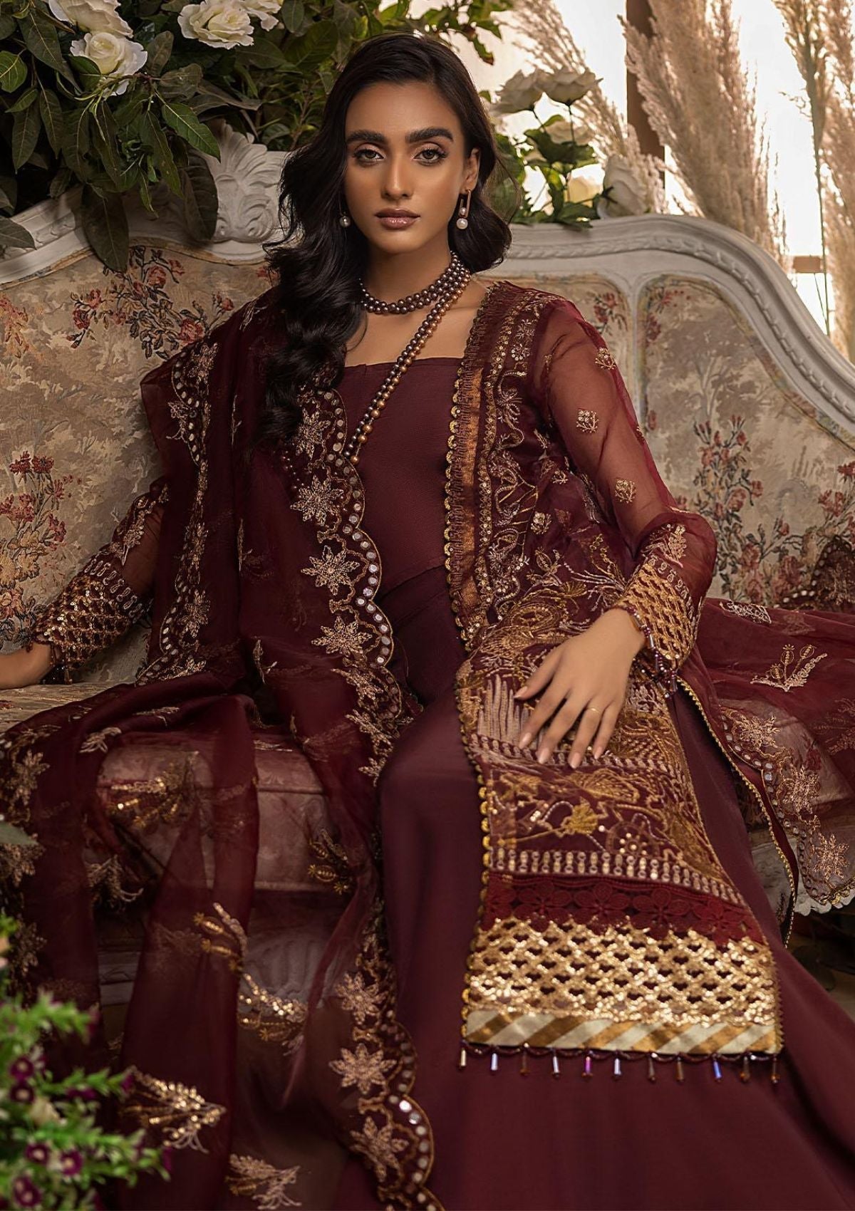 Formal Dress - Awwal - Nikhaar - AWN#04 (CORAL) available at Saleem Fabrics Traditions