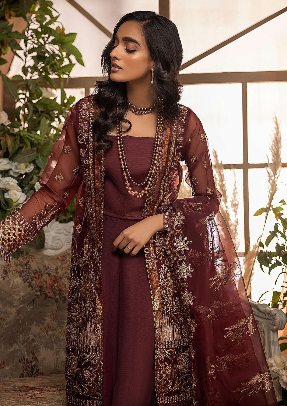 Formal Dress - Awwal - Nikhaar - AWN#04 (CORAL) available at Saleem Fabrics Traditions