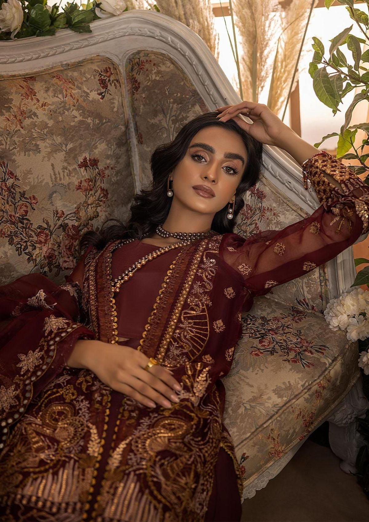 Formal Dress - Awwal - Nikhaar - AWN#04 (CORAL) available at Saleem Fabrics Traditions