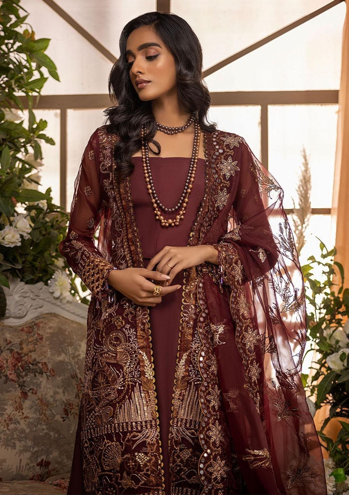 Formal Dress - Awwal - Nikhaar - AWN#04 (CORAL) available at Saleem Fabrics Traditions