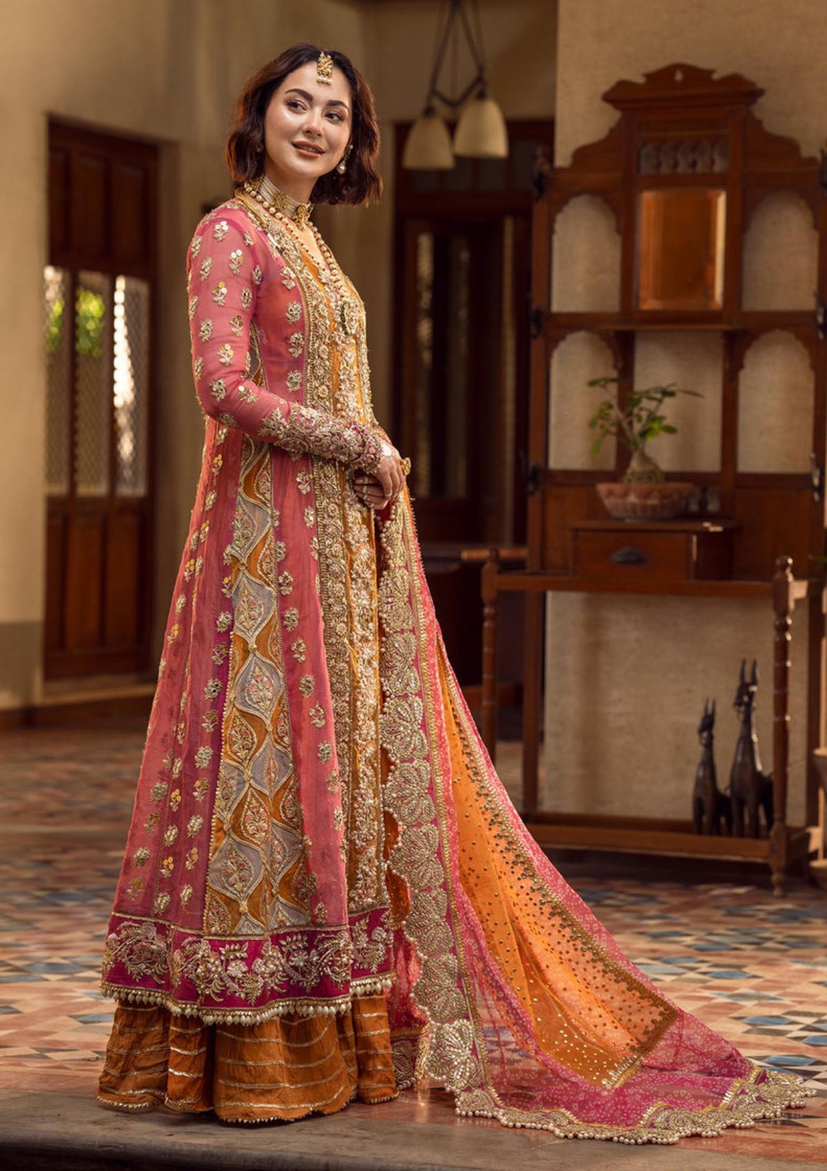 Formal Dress - Crimson - Wedding - CRW#4 available at Saleem Fabrics Traditions