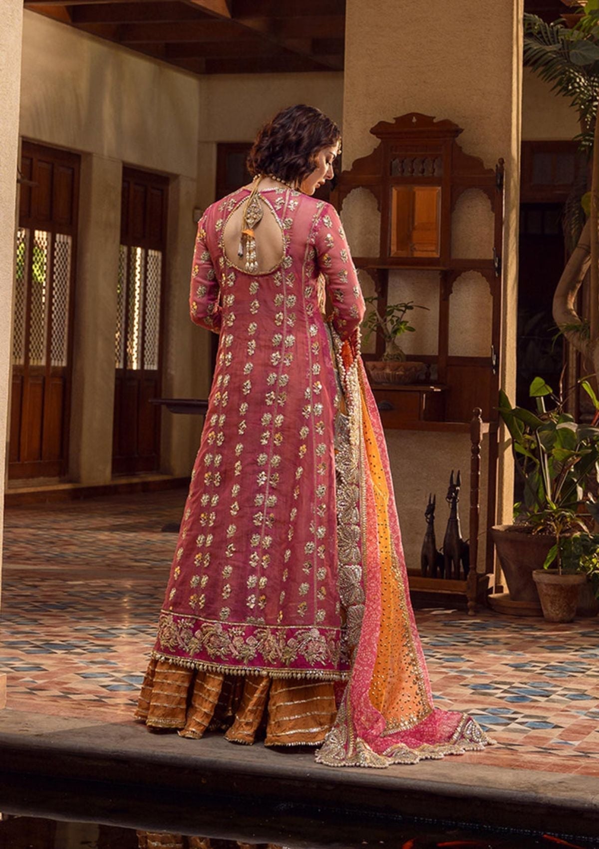 Formal Dress - Crimson - Wedding - CRW#4 available at Saleem Fabrics Traditions