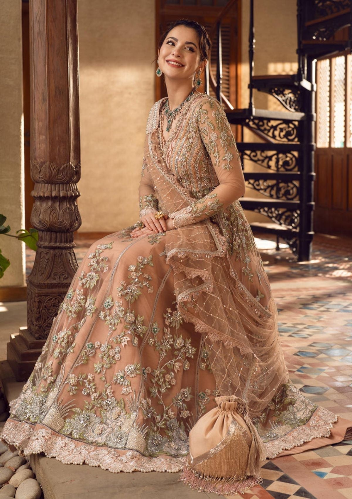 Formal Dress - Crimson - Wedding - CRW#8 available at Saleem Fabrics Traditions