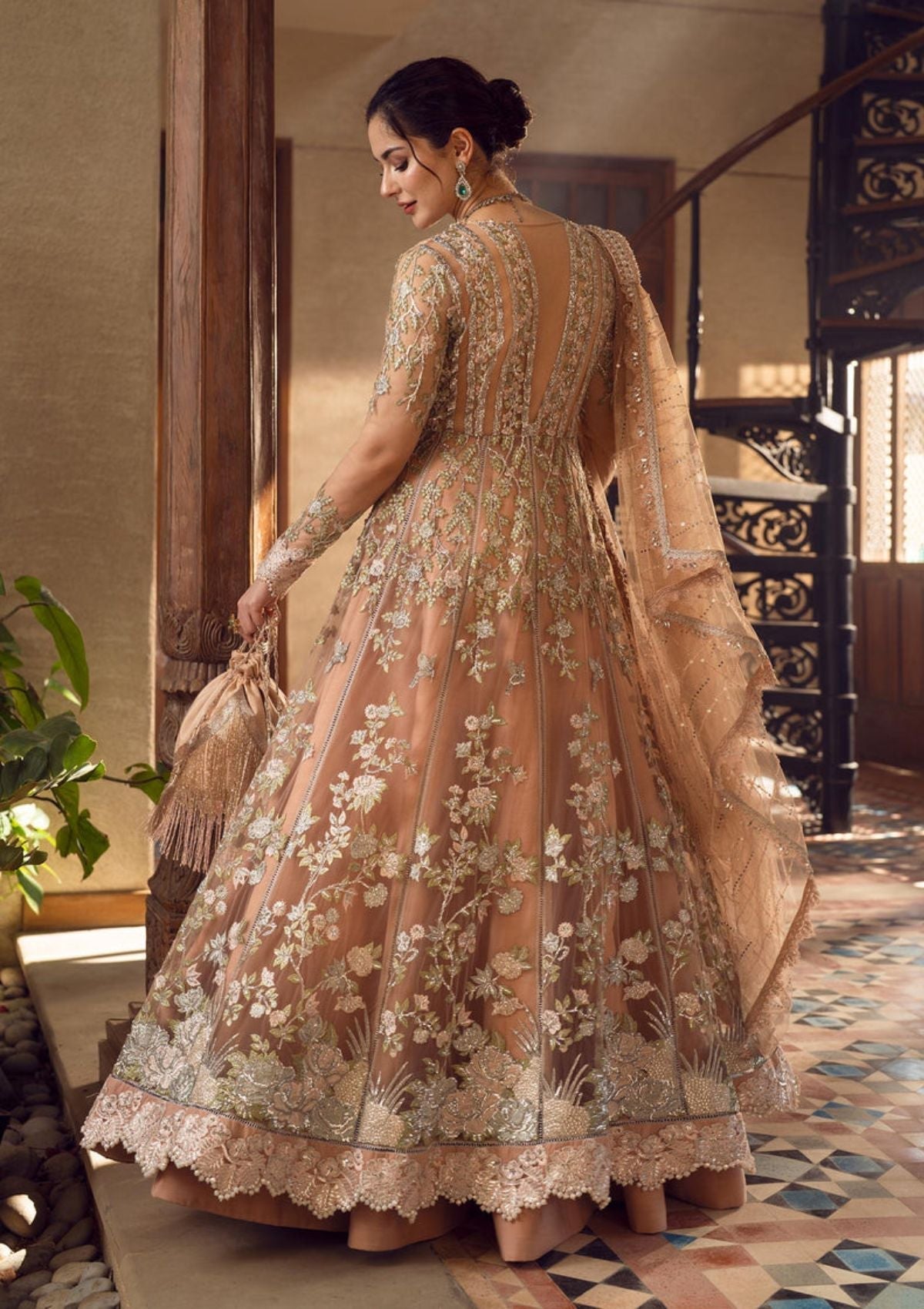 Formal Dress - Crimson - Wedding - CRW#8 available at Saleem Fabrics Traditions