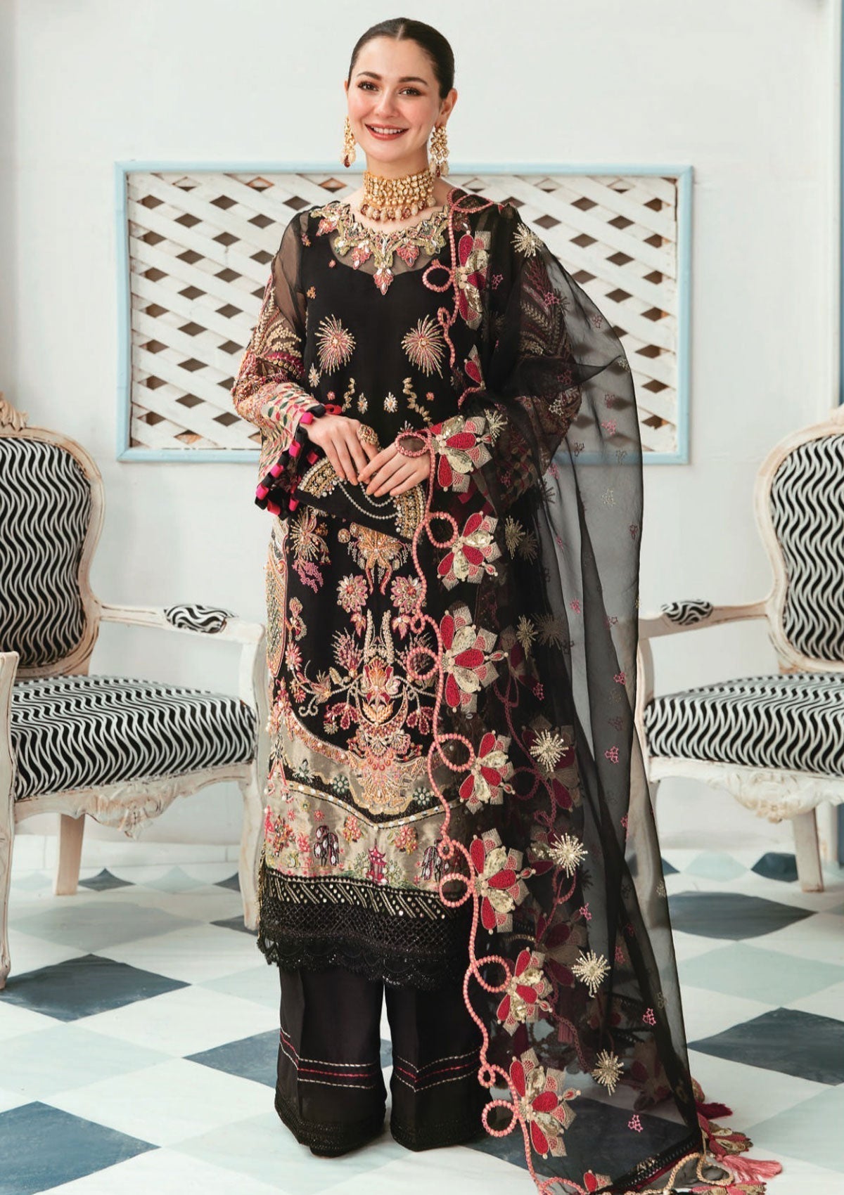 Formal Dress - Elaf - Celebrations - Handwork - ECC#8 available at Saleem Fabrics Traditions