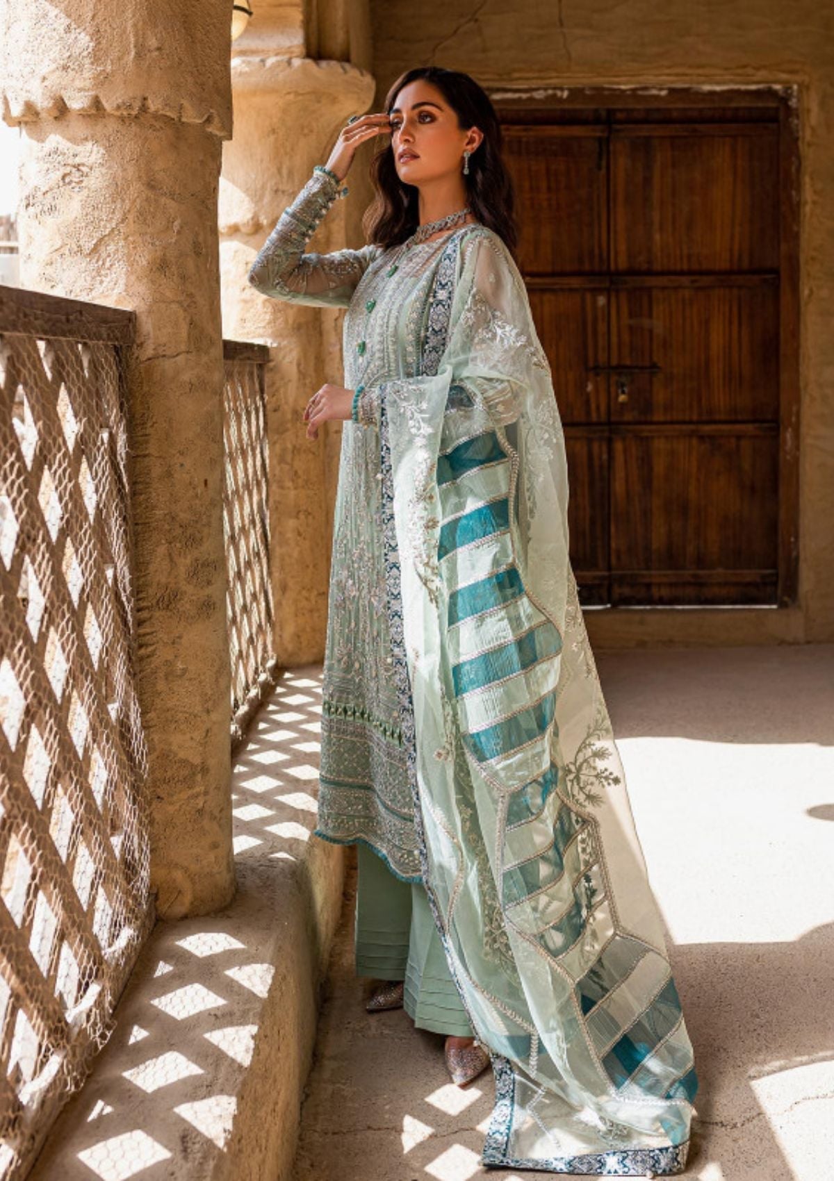 Formal Dress - Gulaal - Embroidered - Chiffon - Alayha - GEC#3 available at Saleem Fabrics Traditions