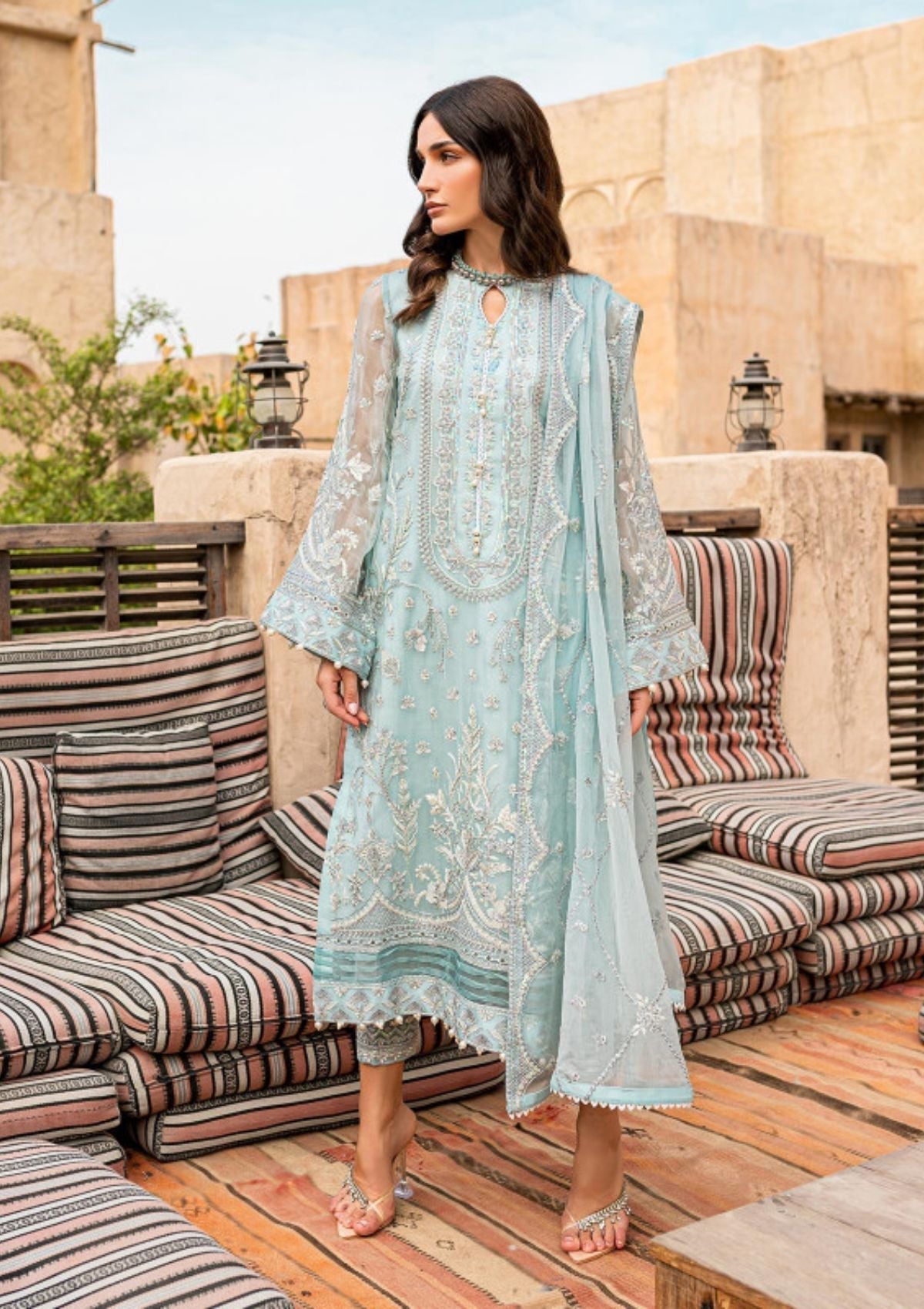 Formal Dress - Gulaal - Embroidered - Chiffon - Asmarah - GEC#5 available at Saleem Fabrics Traditions