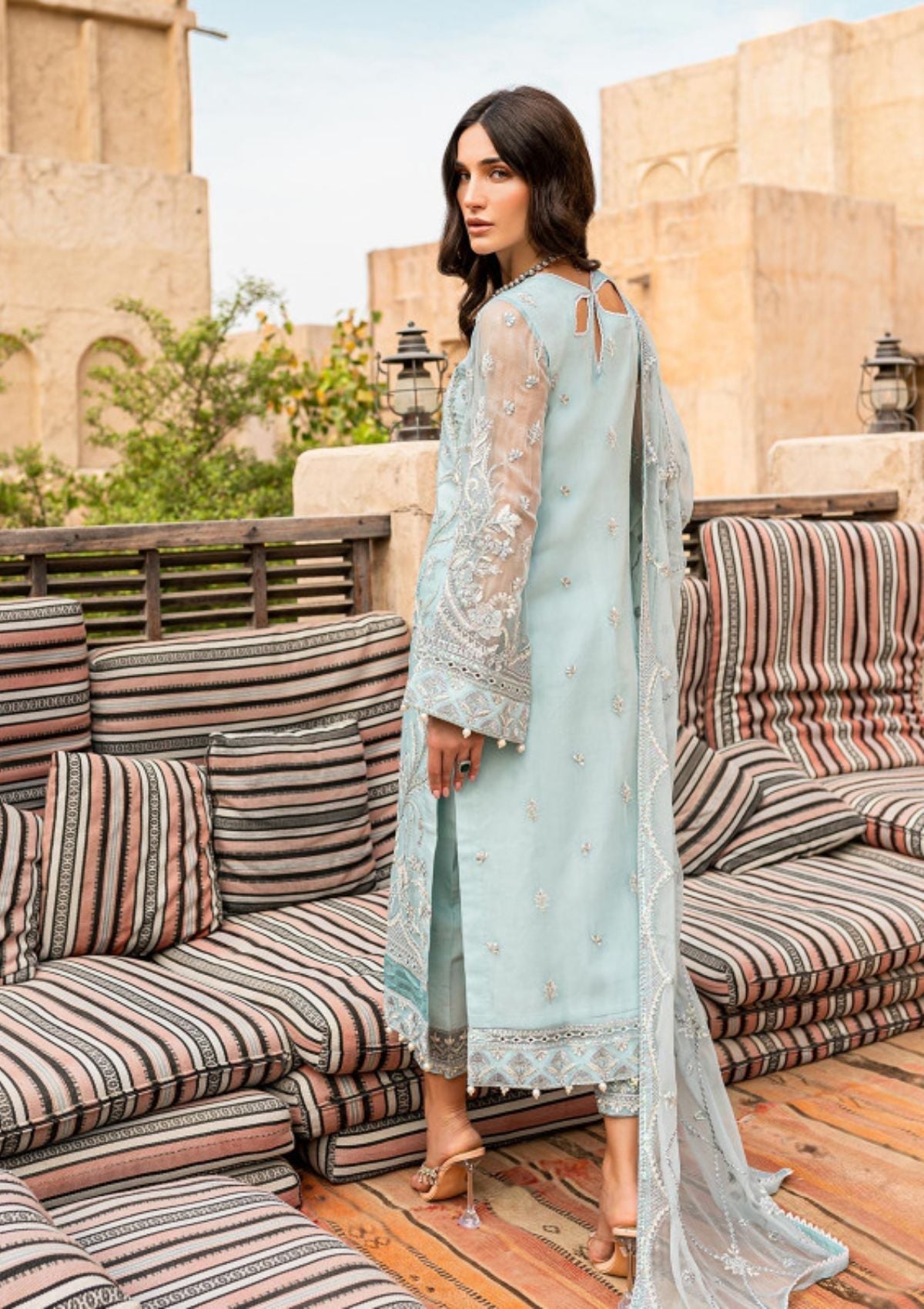 Formal Dress - Gulaal - Embroidered - Chiffon - Asmarah - GEC#5 available at Saleem Fabrics Traditions