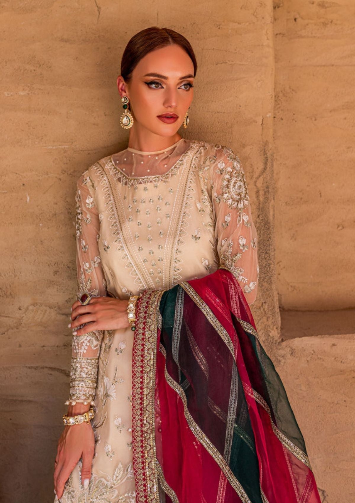 Formal Dress - Gulaal - Embroidered - Chiffon - Hazal - GEC#8 available at Saleem Fabrics Traditions