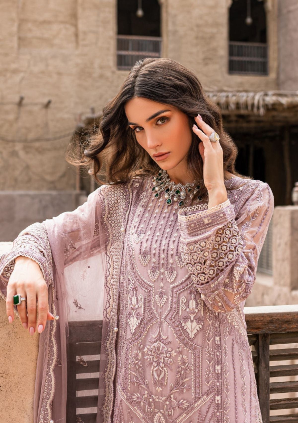 Formal Dress - Gulaal - Embroidered - Chiffon - Malaikah - GEC#2 available at Saleem Fabrics Traditions