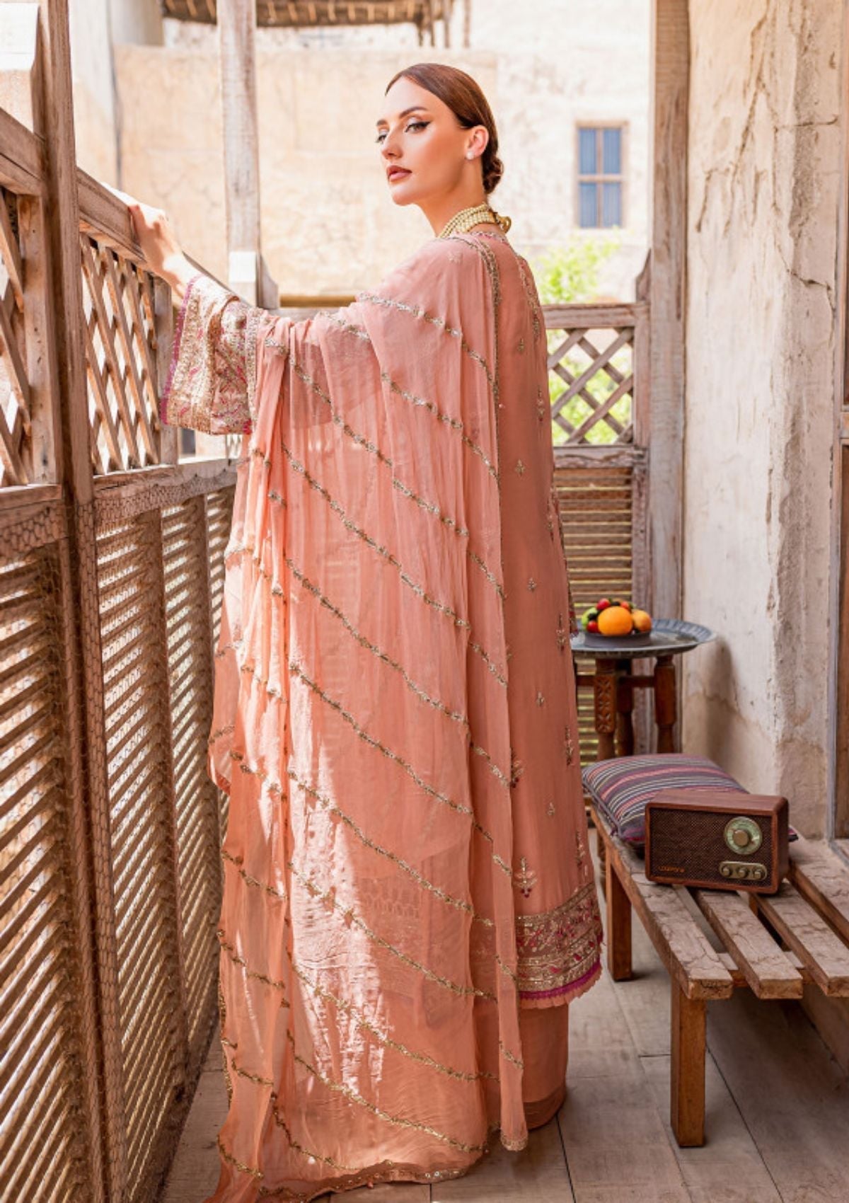 Formal Dress - Gulaal - Embroidered - Chiffon - Mehermah - GEC#6 available at Saleem Fabrics Traditions